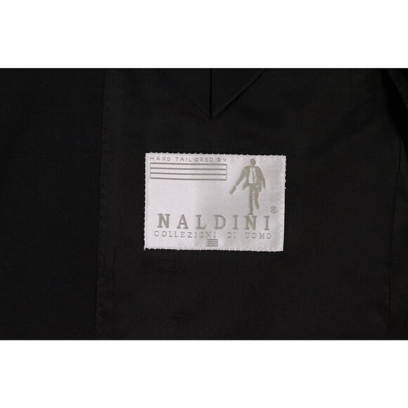 Naldini Solid Black Super 150's Wool 3-Btn Blazer Jacket Hand Tailored 42R - Picture 12 of 13